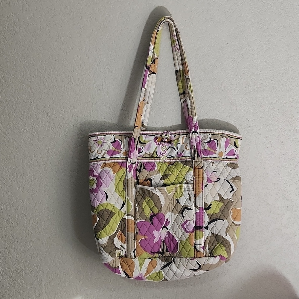 Vera Bradley floral shulder bag purse  side pocket side zip